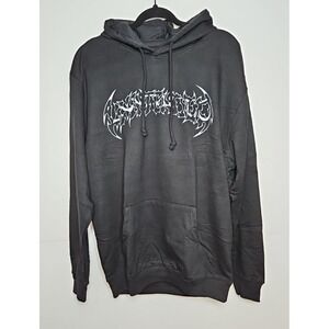 Unintended  Mens Black Graphic Logo Pullover Streetwear Hoodie Size XL NWOT